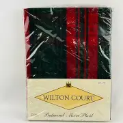 Wilton Court Balmoral Moire Plaid Tablecloth 52" x 70" Red Green Christmas