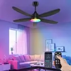 Ceiling Fan with Light, Remote & APP Control, 42" Black RGB Ceiling Fans with...
