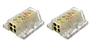 2 Pack Audiopipe 1 to 4 Power Distribution Blocks 4 Gauge Input, 8 Gauge Output
