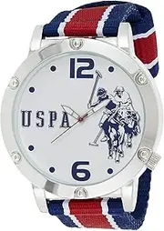 [Accutime] U.S. Polo Assn. Men's usc57003 Analog Display Analog Quartz Multi-Color Watch, white, Classic