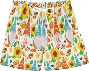[RPLIFE] Boys' Swim Shorts & Trunks, Anti-Chafe Swim Trunks Boys 2 T, Cute Gnomes Sunflowers Yellow