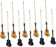 CANIGHT 10pcs Guitar Pendant Instruments Miniature Models Guitar for Hanging Decors Xmas Miniature Instruments Xmas Decoration Tiny Instrument for Party Mini Guitar Models Xmas Mini Guitar