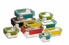 GLASSLOCK 9 PIECE FOOD CONTAINER PREMIUM OVEN SAFE SET Tempered Glass BPA FREE