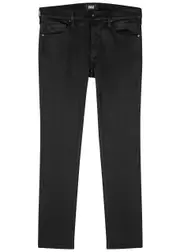 Paige Lennox Coated Slim-leg Jeans - Black - 33 (W33 / M) 33 (W33 / M)