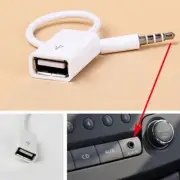 3.5mm male aux audio plug jack to usb 2.0 female converter cord cable car mp Ql