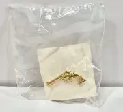 Vintage Smith & Wesson Revolver Firearm Gun Tie Tac Hat/Lapel Pin -Gold Tone NOS