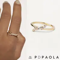 在飛比找蝦皮商城優惠-PD PAOLA 西班牙時尚潮牌 鑲鑽羽毛戒指 簡約金色戒指
