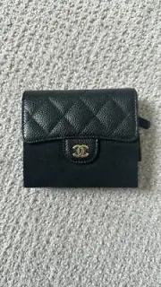 Chanel Caviar Classic Compact Tri Fold Wallet