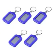 Mini LED Keychain Flashlight Torch Solar with Hook Blue 5Pcs