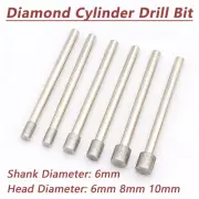 6/8/10mm Diamond Burr Grinding Head Bit 6mm Shank For Dremel Rotary Cylinder