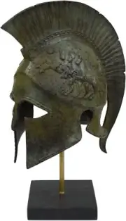 Corinthian pure Bronze Helmet with Chariot Ancient Greek Spartan Athenian Armor