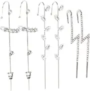 [COLLBATH] Chic Rhinestones Ear Clip Earrings for Women Non-piercing Ear Hook Fashion Design Great for Party Casual Evening Out