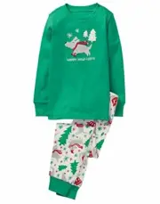 Gymboree Boys' Puppy Dog 'Happy Howl-Days' Holiday Cotton Pajama Set, Size 4