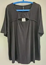TAKING SHAPE Black Cotton Key Hole Top Plus Size 22 BNWT