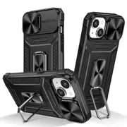 MCC Shockproof iPhone 14 Heavy Duty Case Lens Cover Apple Ring Holder [Black]