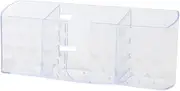 Remote Control Holder Clear Transparent Acrylic TV Wall Mount Organizer Punch Multifunction Storage Shelves Rack (White)