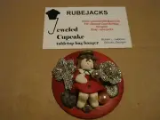 JC Table Counter Bar Top Bag Purse Hook Hanger " Apple Ann " COA