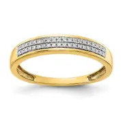 14K Yellow Gold 2-row Real Diamond Band