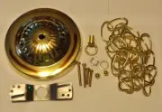 5" BRASS PLATED CEILING CANOPY KIT WITH 3' CHAIN FOR LIGHT FIXTURES 54615JQ