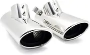 1 Pair 304 Stainless Steel Car Rear Exhaust Tip Muffler Tip Compatible For Benz Class S W220 S300 S320 S350 Single Out Nozzle