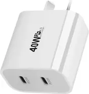 40W Dual Type C PD Fast Wall Charger Adapter For IOS, Android & All Type C Devices