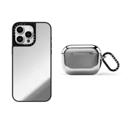 - Value Set Mirror Duo Set - iPhone 15 Pro Max Mirror Case MagSafe Compatible (Silver on Black) & AirPods Pro 2 Mirror Case