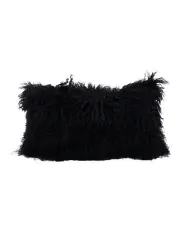 [Naturally Sheepskins] Long Wool Mongolian Cushion Cover in Black