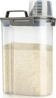 Rice Airtight Storage Container, 3 to 5Lbs Cereal Dry Food Flour Bin, Pet Dog Ca