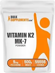 BulkSupplements.com Vitamin K2 Powder - Vitamin K2 MK-7 - Vitamin K2 Supplement - MK7 Vitamin K2 - Vit K2 MK7 - For Bone Health - 90mcg (9mg) of Vitamin K2 MK7 per Serving (500 Grams - 1.1 lbs)