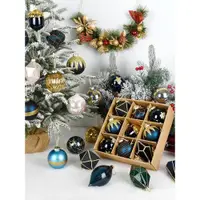 在飛比找ETMall東森購物網優惠-圣誕節裝飾品盒裝造型球彩繪玻璃球吊飾掛件圣誕樹裝飾球場景布置