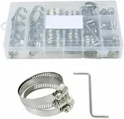 91X Stainless Steel Adjustable Hose Clamps Clips Range Worm Gear Pipe Clamp Kit