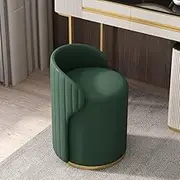 Contemporary Green Vanity Chair for Dressing Table, PU Leather Upholstery, Solid Wood Frame, High Resilience Sponge Cushion, Ideal for Personal Grooming and Makeup. KeYJ