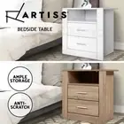 Artiss Bedside Table 2 Drawers Storage Cabinet Shelf Side End Table White Wooden