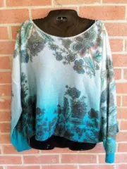 NWT Anthropologie Pilcro Lani 100% Cashmere Sweater S Floral Luxury Dark Moody