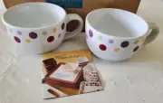 PAMPERED CHEF SIMPLE ADDITIONS POLKA DOTS COFFEE AND MORE CUPS MUGS SOUP #1977