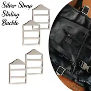 Silver Adjustable Webbing Strap Brass Buckle Leather Backpacks Bags 19/24mm
