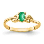 14K Yellow Gold 5x3mm Oval Emerald ring