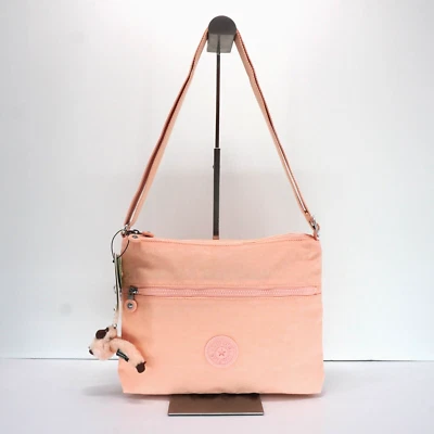 Kipling Annabelle Crossbody Bag Double Zip KI0565 Polyamide Mellow Peach $94 NWT