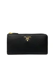 Prada Zipped Continental Wallet in Black