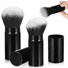 2 Pcs Makeup Brush Set Travel For Powder Foundation Blush With Caps