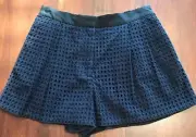 NWT 3.1 Phillip Lim Lace Bloomer Blue & Black Eyelet-lace Shorts 6 Retail $378