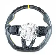 Flat Bottom Carbon Leather Yellow Steering Wheel For Mini F54 F55 F56 F57 F60 (for: Mini)