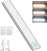 Harloon Under Cabinet Lights, LED Motion Sensor Lights Indoor 3 Color Temps, 1500mAh Rechargeable Closet Lights Wireless, Dimmable Under Counter Lights for Kitchen, Wardrobe, Hallway (30cm)