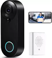 Doorbell Camera Wireless,1080PHDWiFi Chime,Motion,Night,Cloud,Audio,Rechargeable