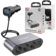 Earldom 120W Dual USB Charger 4 in 1 Socket Multi Function Car Mobile Phone Charger ET-CS2