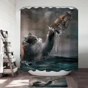 Cool and Hilarious Funny the Kraken Cat Shower Curtain