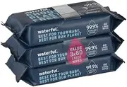 Waterful Plastic Free Baby Wipes 3x60 Pack