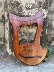 18 Strings Lyre Harp Rosewood Celtic Style Instrument With Fre Bag Strings & Key