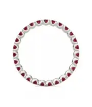 0,50 Ct Round Natural Ruby Diamond Band 14K solid white gold