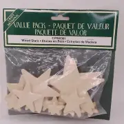 Wang's Wood STARS CUT-OUTS 21 pcs Wooden Craft Parts Unfinished Value Pack NOS